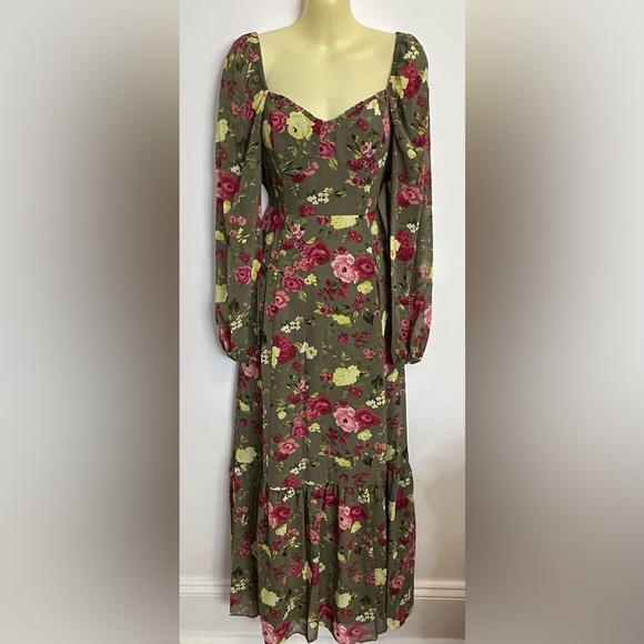 Bar III Floral Long Sleeve Maxi Dress size S - Picture 1 of 12